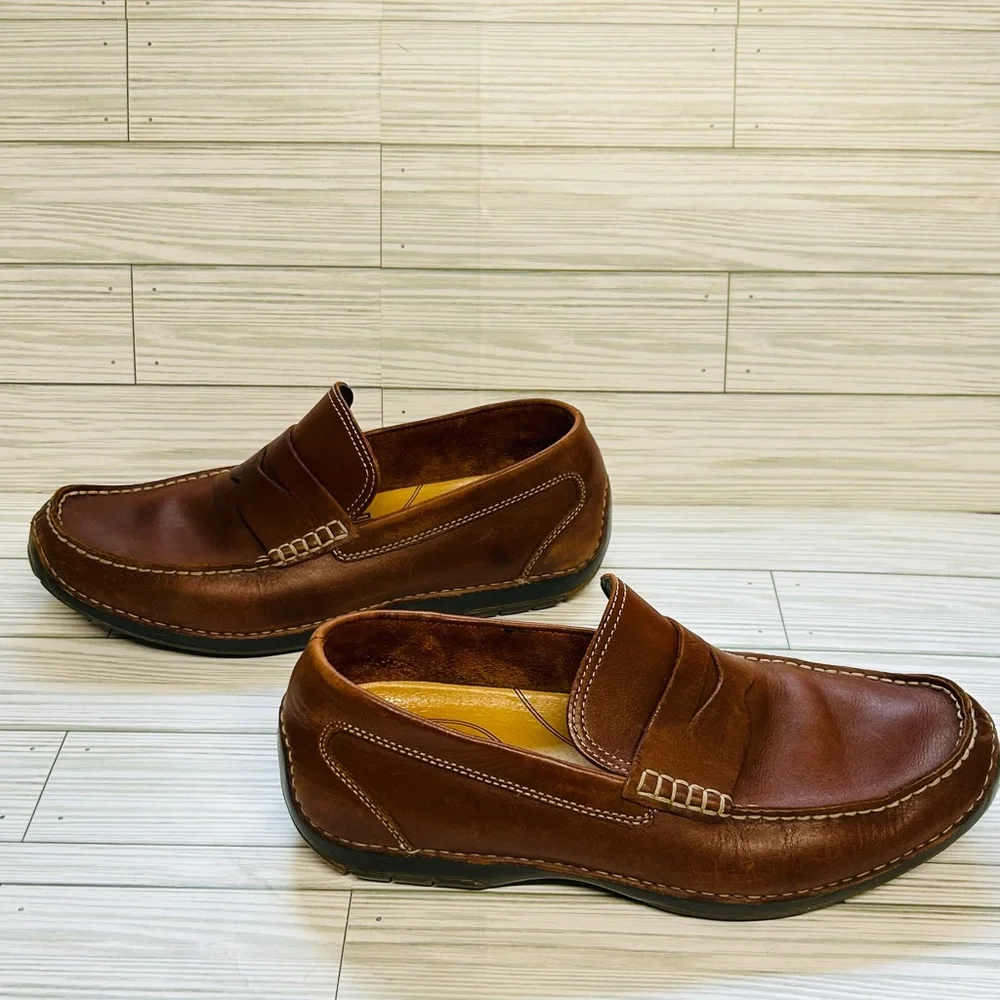 Men’s Rockport‎ Slip On Penny Loafer Brown Leather Junction Point Shoes 11 M  NH